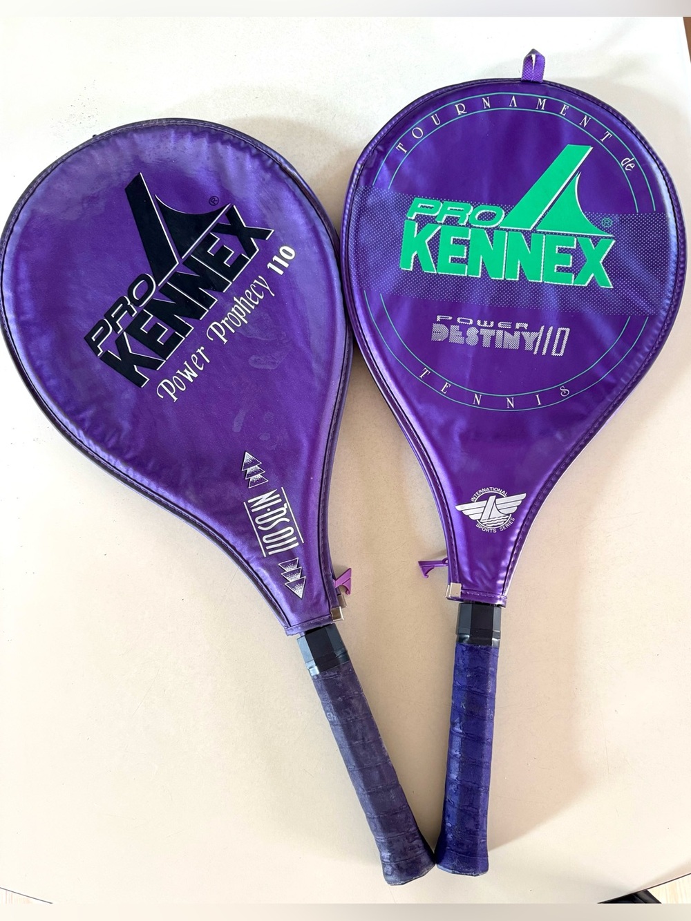 2 Pro Kennex Power 110 - Prophecy & Destiny Tennis Racquets with Matching Covers